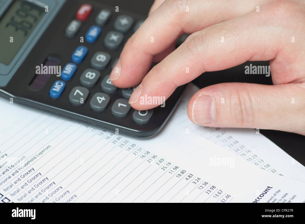 Gestione conto corrente bancario Foto Stock