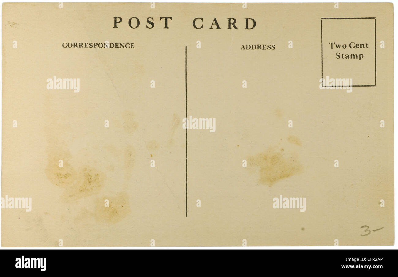 Blank vintage cartolina da early-per-mid-1900s con copyspace Foto Stock