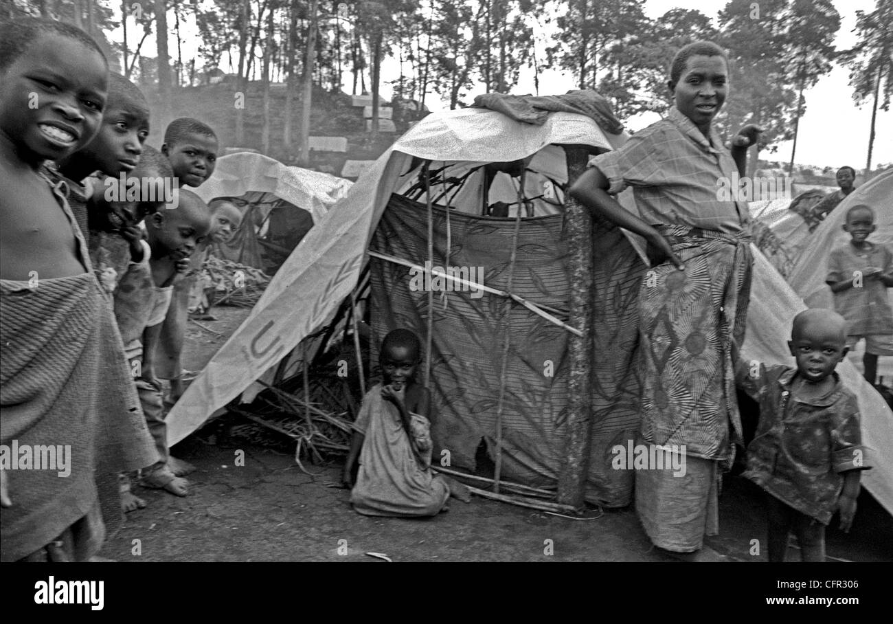 Campos de Refugiados de hutu en Goma. Lo Zaire. Foto Stock