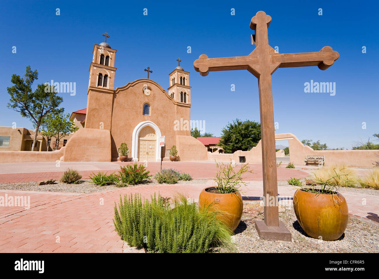 San Miguel Mission, Socorro, Nuovo Messico, Stati Uniti d'America, America del Nord Foto Stock