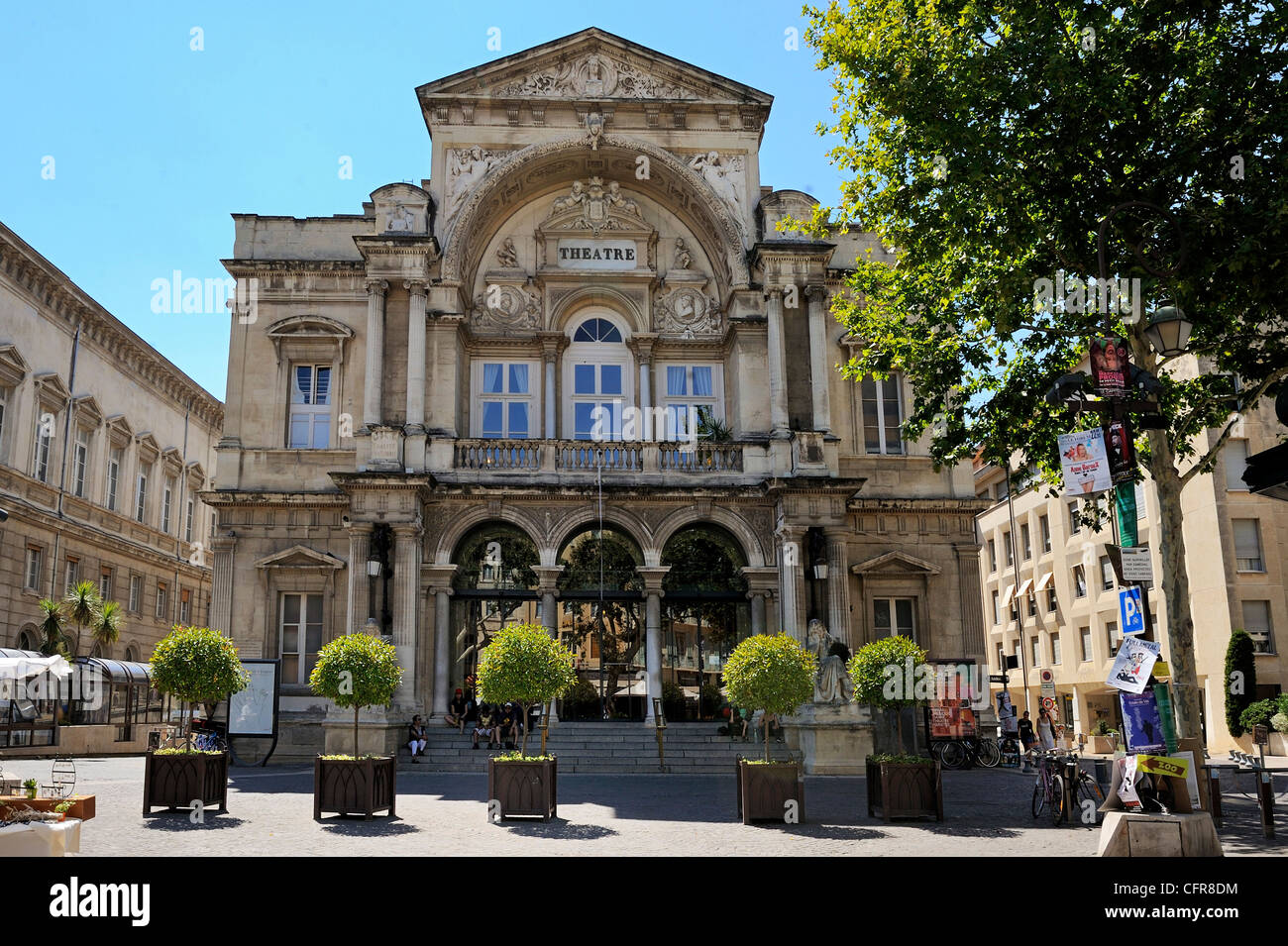 Teatro dell'Opera della facciata, Avignone, Provence, Francia Foto Stock