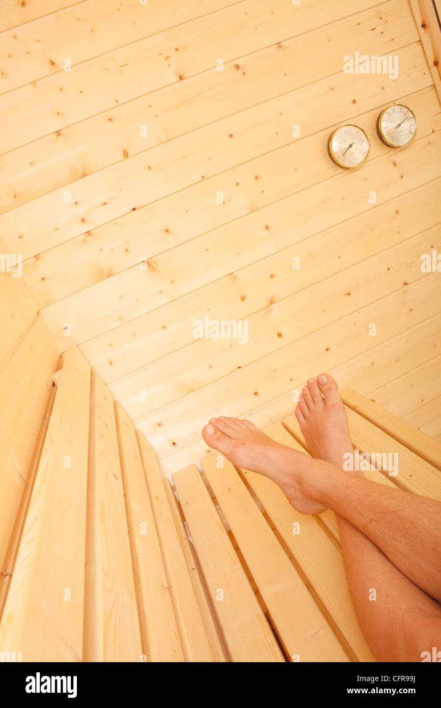 Una bella sauna Foto Stock