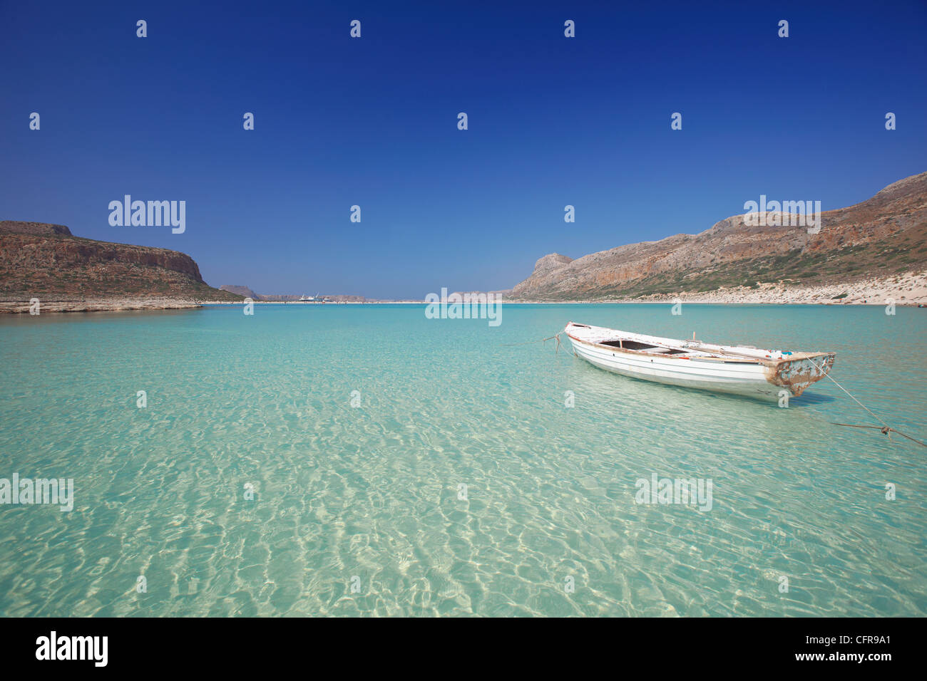 La baia di Balos e Gramvousa, Chania, Creta, Isole Greche, Grecia, Europa Foto Stock