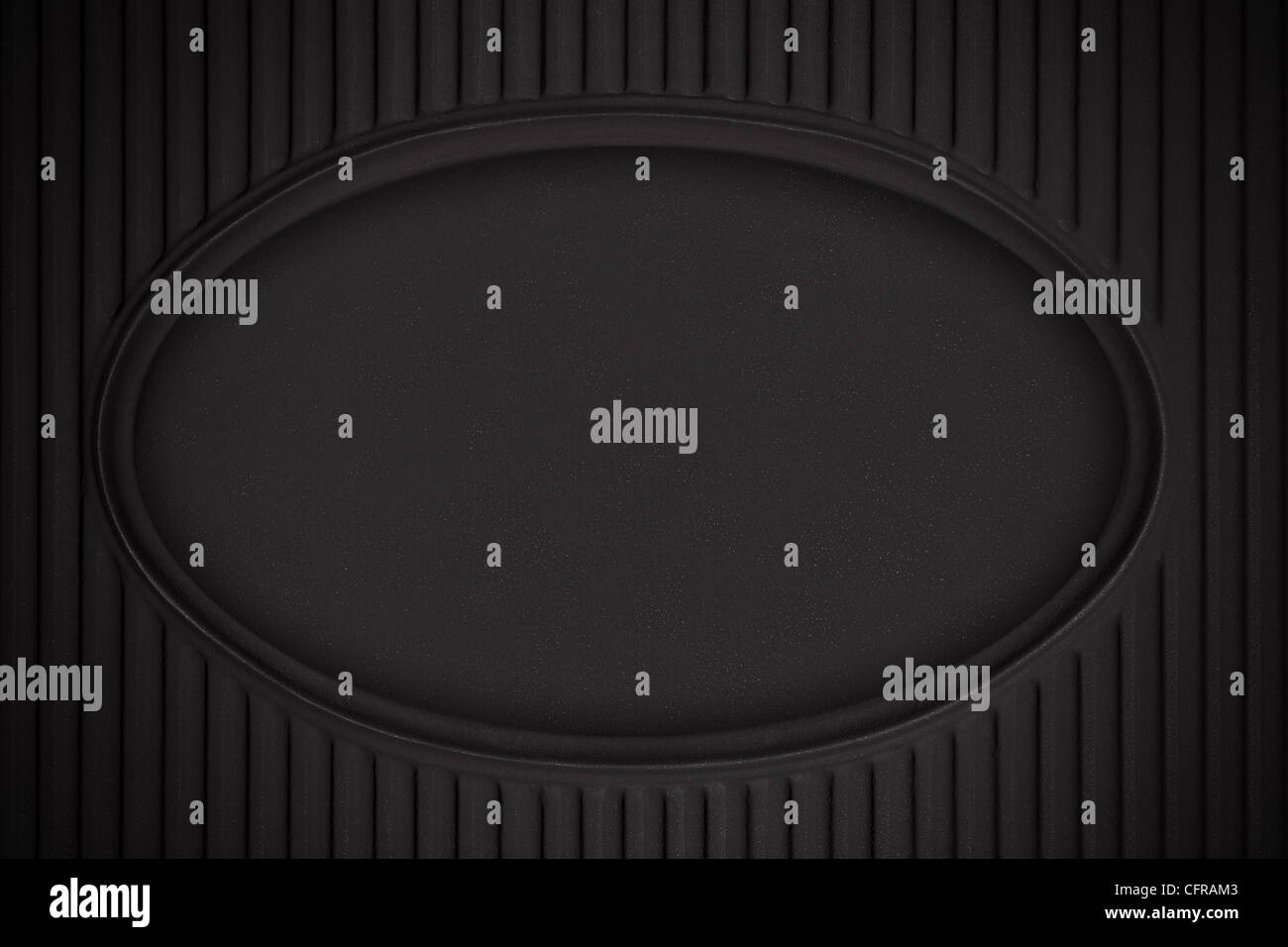 Lo sfondo da ellittica telaio vuoto sul ferro piatto nero Foto Stock