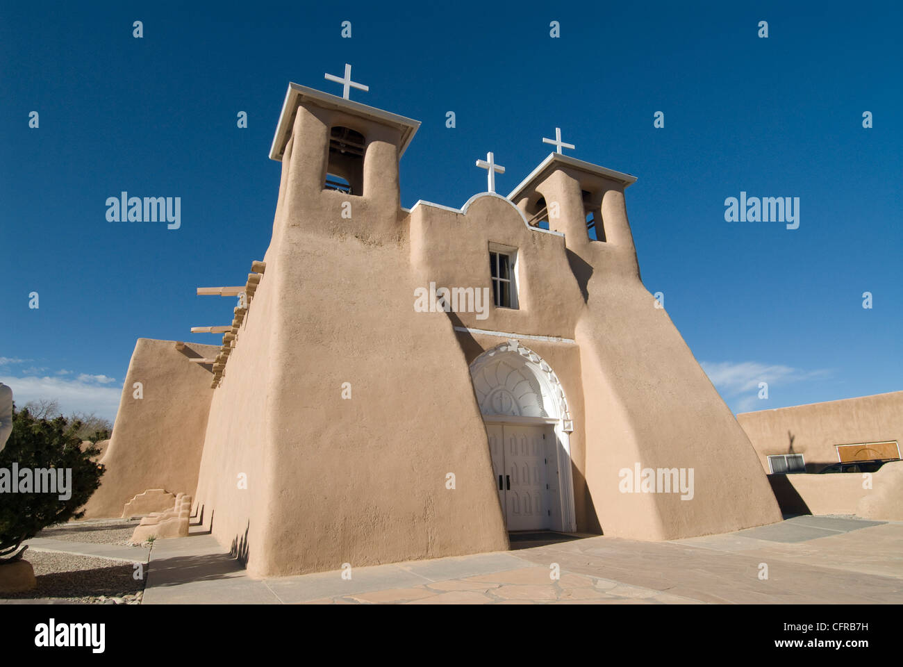 La Vecchia Missione di San Francesco di Assisi, Ranchos de Taos, Nuovo Messico, Stati Uniti d'America, America del Nord Foto Stock