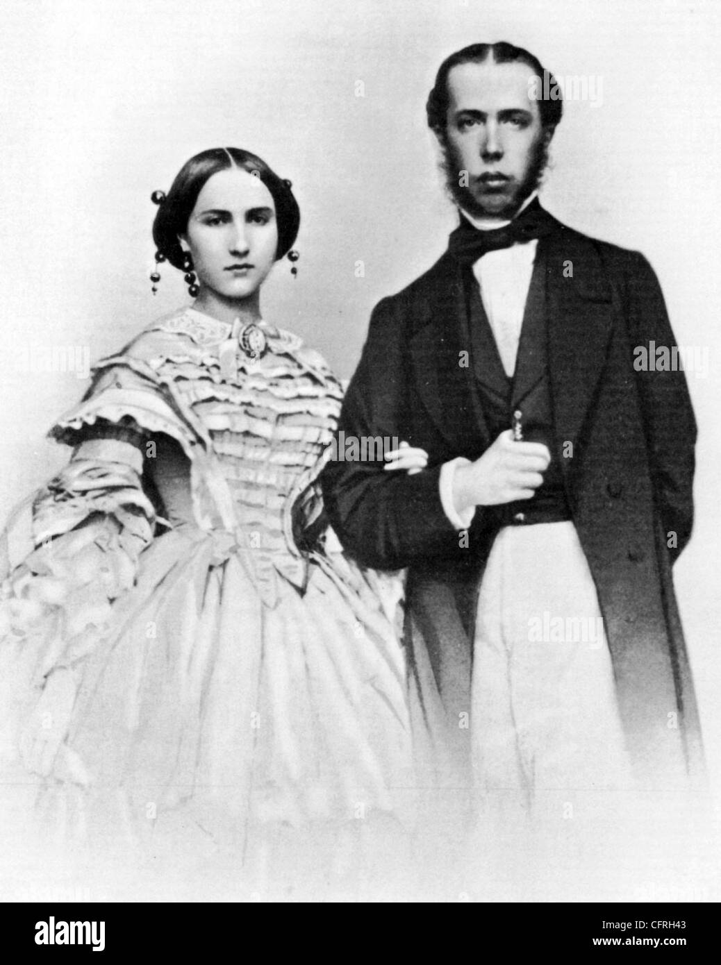 L'imperatore Massimiliano I DEL MESSICO (1832-1867) con la moglie Carlotta in 1857 Foto Stock