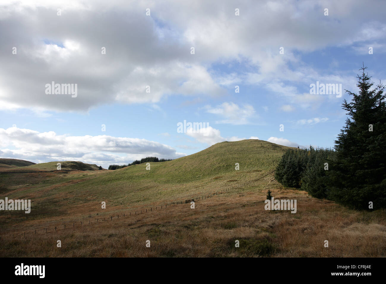 Guardando verso le colline Georgeton da Dumglow Hill, Perth and Kinross in Scozia. Foto Stock