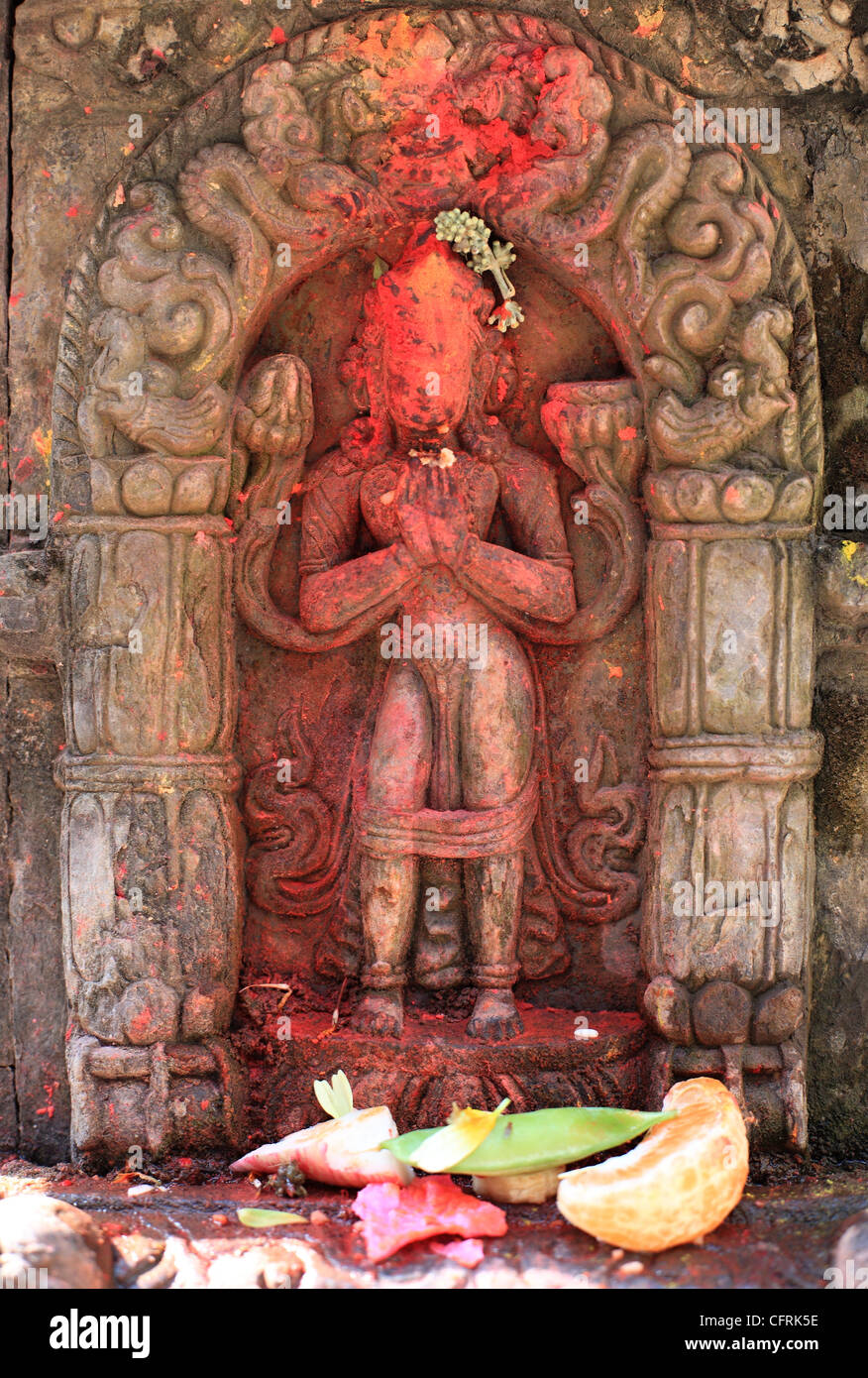 Stone carving Thamel Kathmandu in Nepal Foto Stock