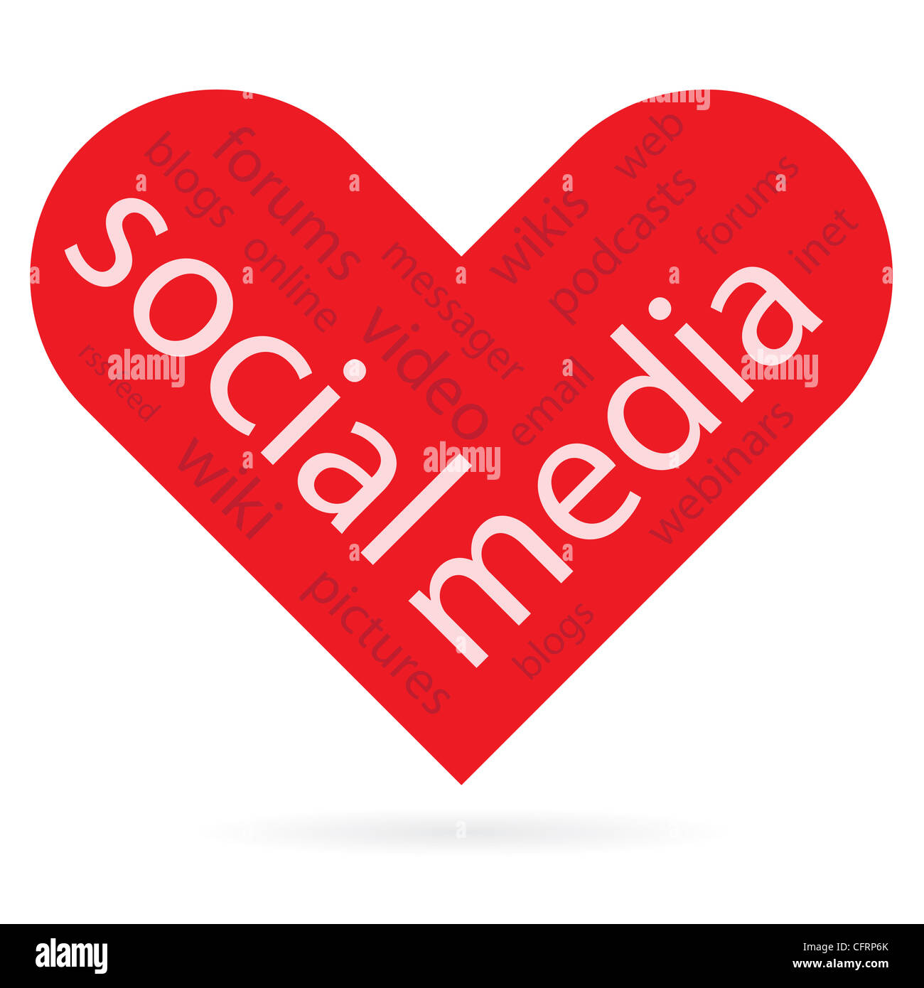 Abstract il simbolo del cuore di come i social media concetto illustrazione. Foto Stock