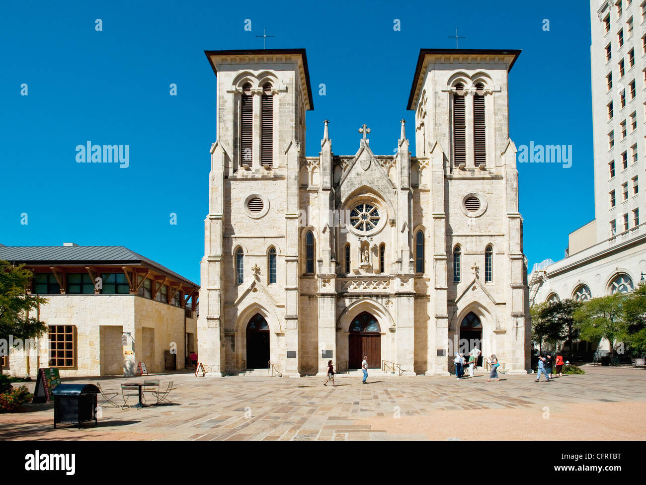 Stati Uniti d'America, Texas, San Antonio, Main Plaza San Fernando Cathedral/Iglesia de Nuestra Senora de la Candelaria y Guadalupe Foto Stock