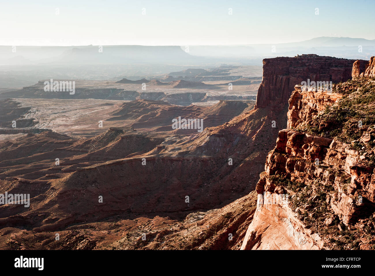 Scenic panorama da isola del cielo, il parco nazionale di Canyonlands, Utah, Stati Uniti d'America Foto Stock