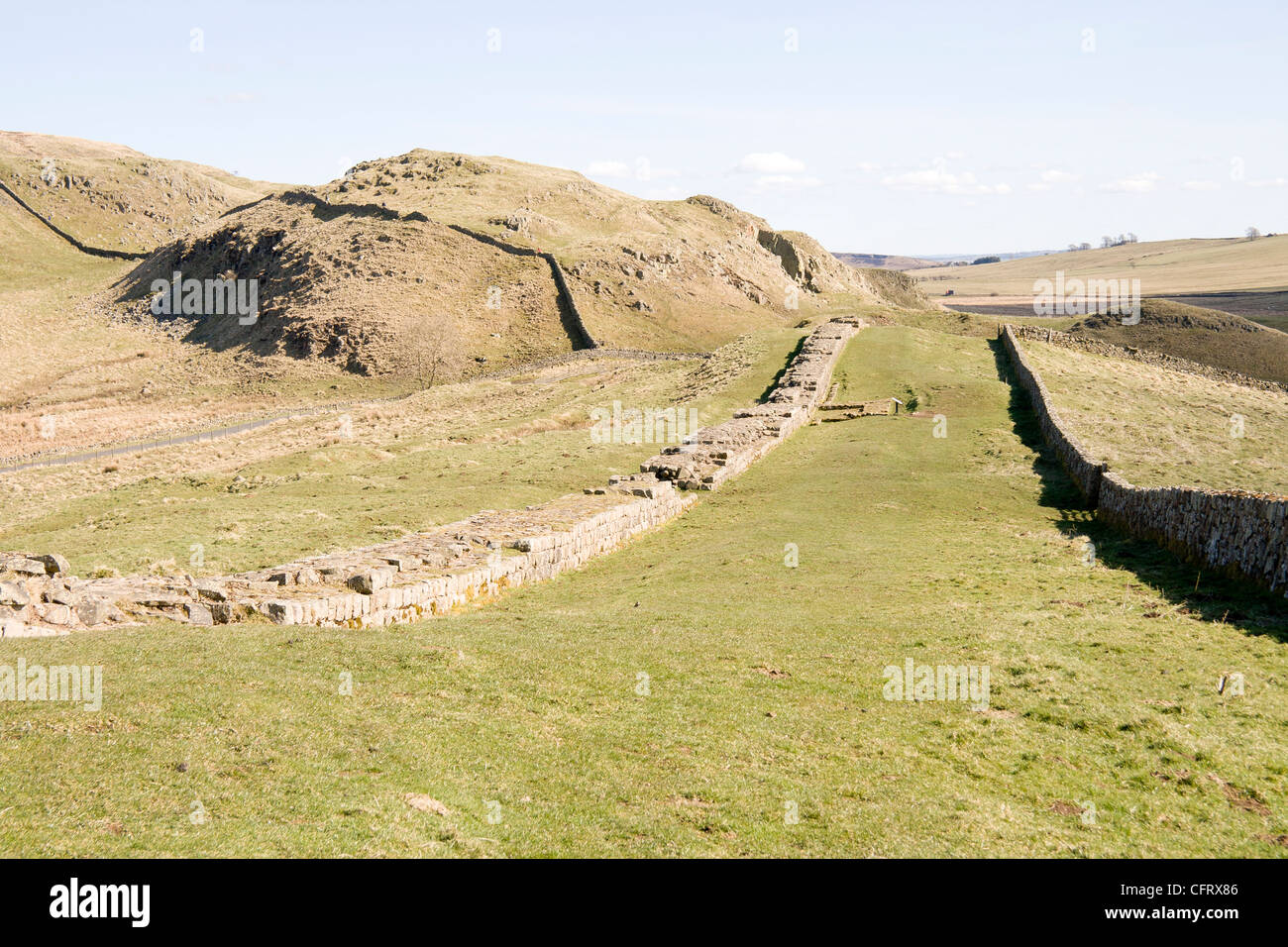 Il Vallo di Adriano - Inghilterra Foto Stock