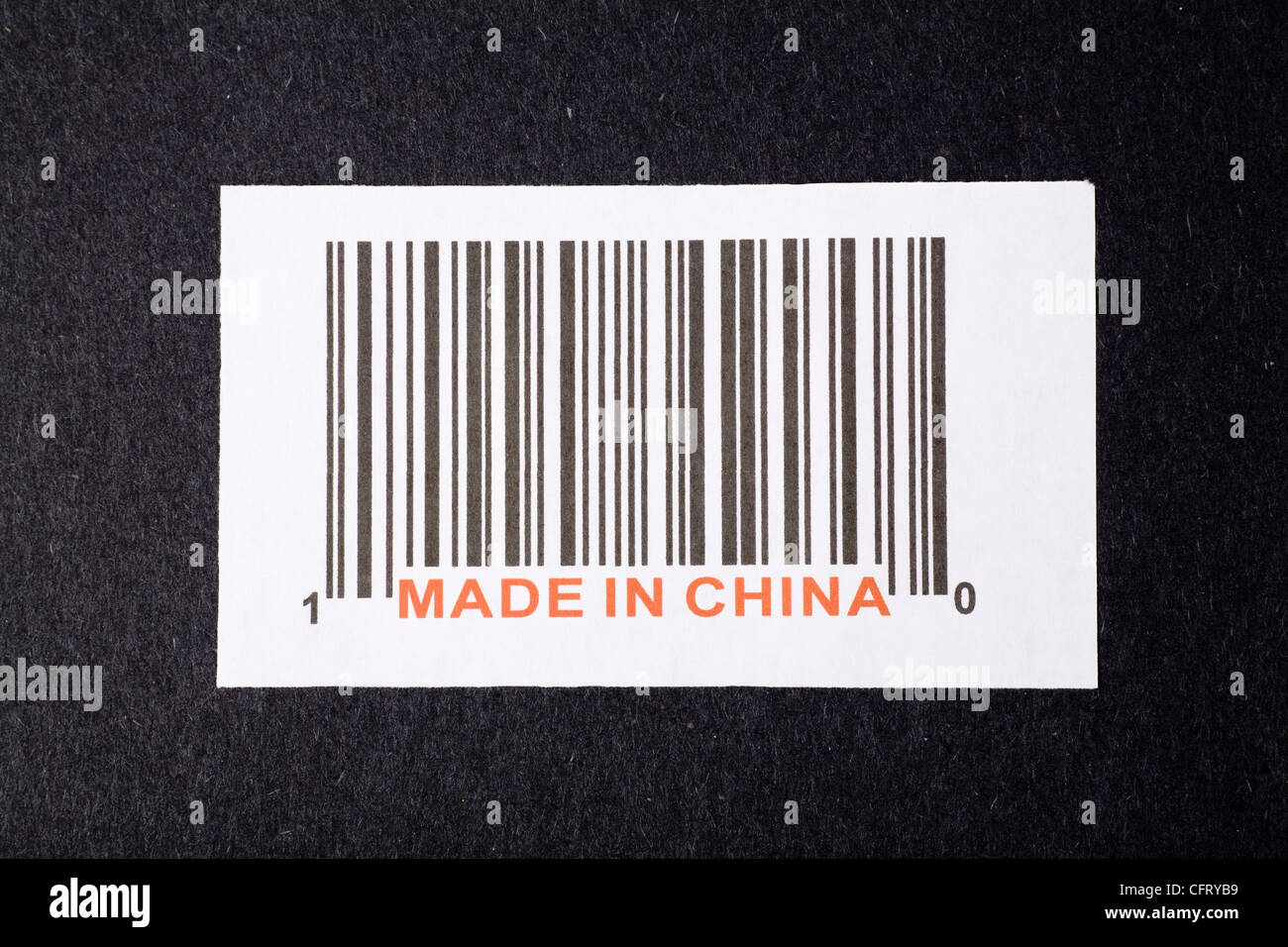 Realizzati in Cina e il codice a barre, la concezione di business Foto Stock
