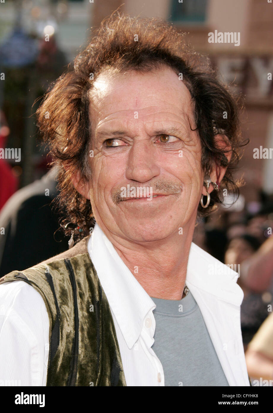 19 maggio 2007 - Anaheim, CA, Stati Uniti d'America - musicista Keith Richards dei Rolling Stones in prima mondiale di "Pirati dei Caraibi: Ai mondi fine" tenutasi presso il Disneyland di Anaheim. (Credito Immagine: © Lisa O'Connor/ZUMA Press) Foto Stock