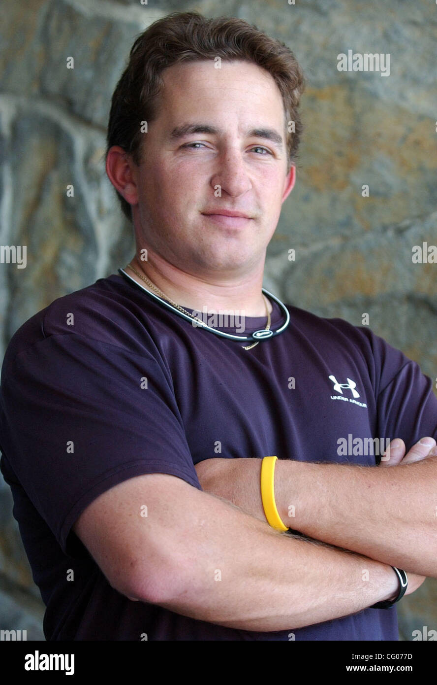 Mulini di alta scuola baseball coach Tony Adornetto Giovedì, 14 giugno 2007, a San Mateo in California (Ron Lewis/San Mateo County Times) Foto Stock