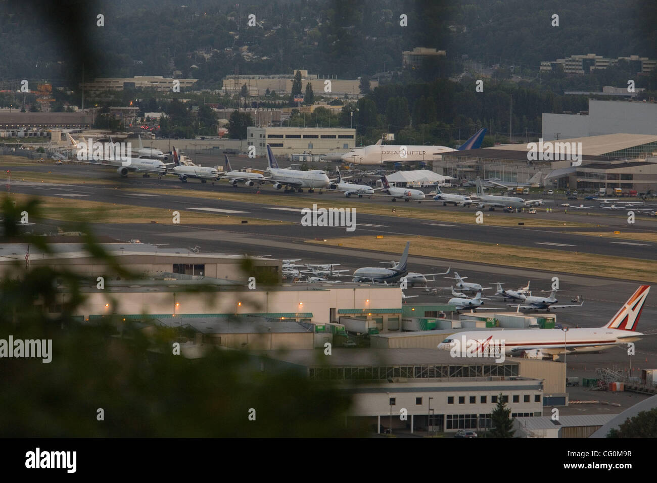 Serie di 7 aeromobili e il Museo del Volo Boeing onori serie 7 aereo famiglia con speciali del cliente mostra speciale display aereo parte di 787 Premiere celebrazione SEATTLE, Luglio 7, 2007 Come parte dei suoi 787 Premiere, Boeing [NYSE: BA] onorato il suo serie 7 famiglia di aerei con una speciale mostra featu Foto Stock