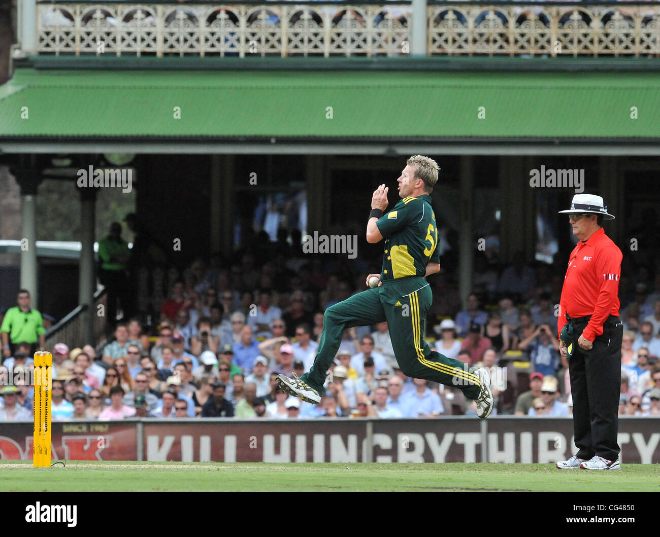 Brett Lee una giornata internazionale della serie di cricket Inghilterra vs Australia Sydney, Australia - 23.01.11 Foto Stock