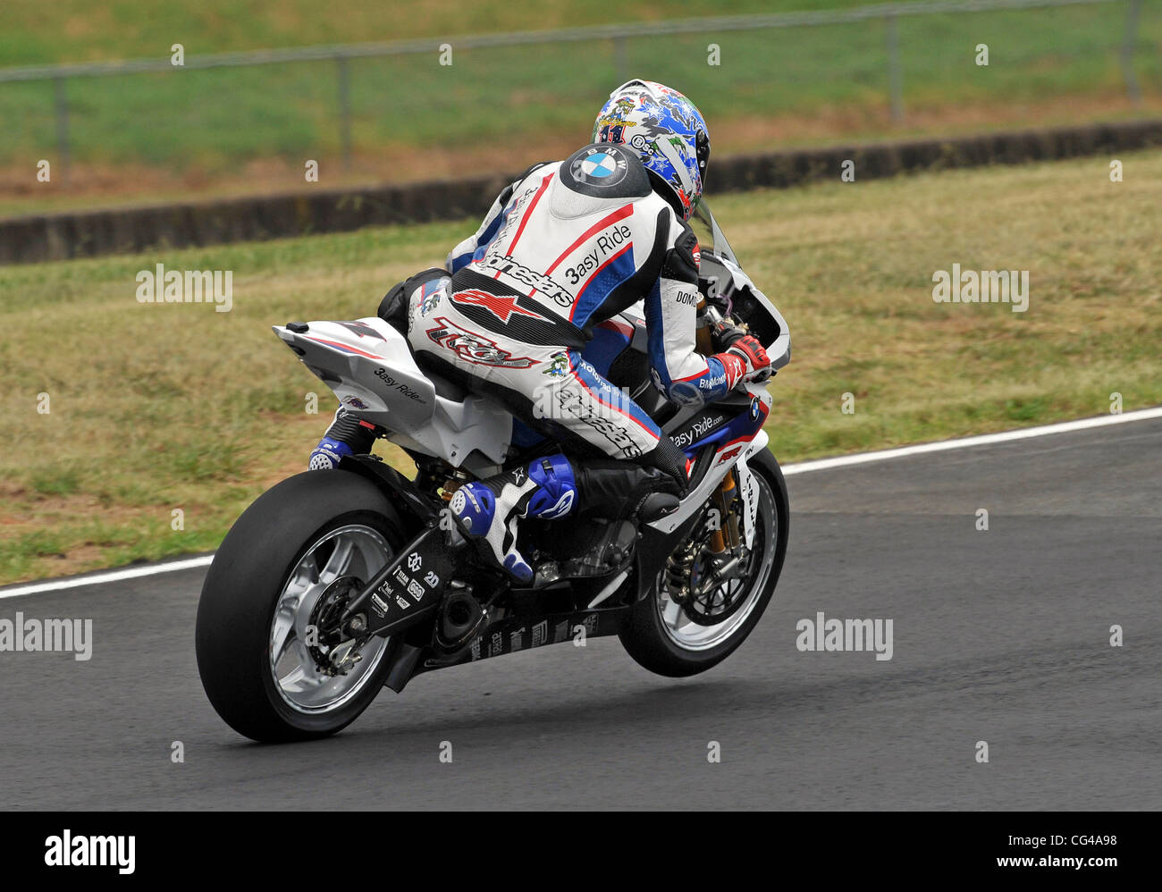 Troy Corser BMW nel Mondiale Superbike Team Australia test a Eastern Creek International Raceway Sydney, Australia - 27.01.11 Foto Stock