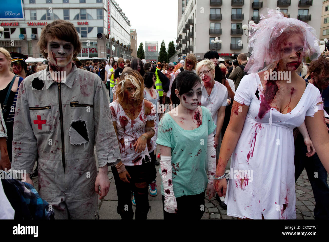 Gli zombie a Stoccolma Zombie a piedi 2012 Foto Stock