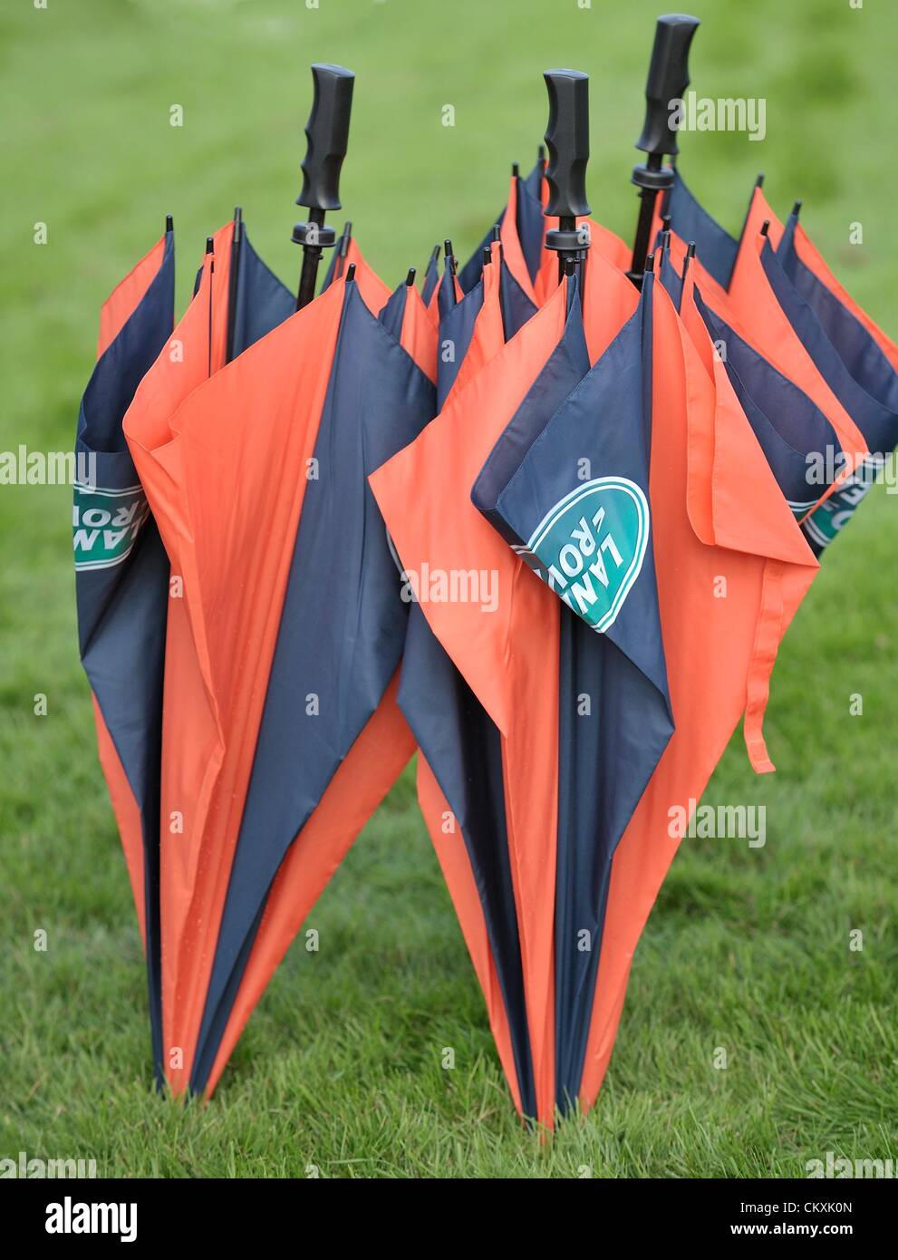 29.08.2012 Burghley House Stamford, Inghilterra. Il primo cavallo ispezione presso il Land Rover Burghley Horse Trials. Foto Stock