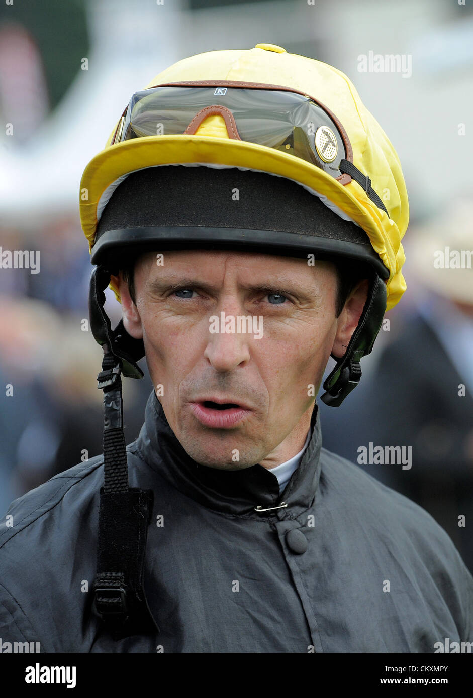 TED DURCAN JOCKEY IPPODROMO DI YORK YORK INGHILTERRA 25 Agosto 2012 Foto Stock