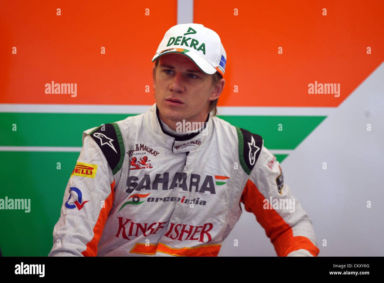 Spa, Belgio. Il 31 agosto 2012. 31.08.2012. Spa Francorchamps, Belgio . Nico Hulkenberg / Huelkenberg (GER), Force India F1 Team - Formula1 World Championship Round 12 sul circuito di Spa Francorchamps, Spa, Belgio, Venerdì 31 Agosto 2012 Credit: Azione Plus immagini di Sport / Alamy Live News Foto Stock