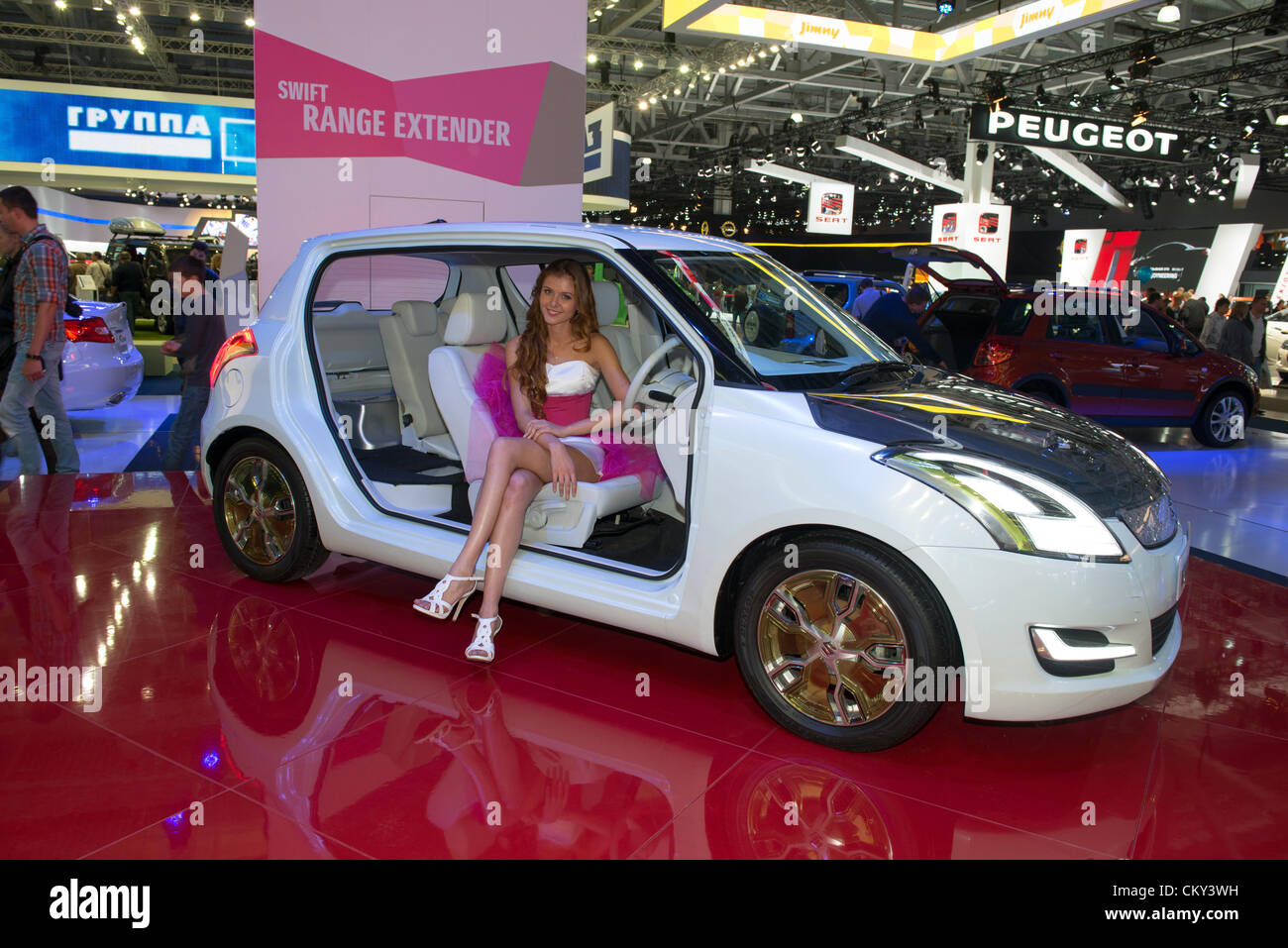 Mosca, Russia - 31 agosto: Moscow International Automobile Salon 2012. Suzuki Swift Range Extender Foto Stock