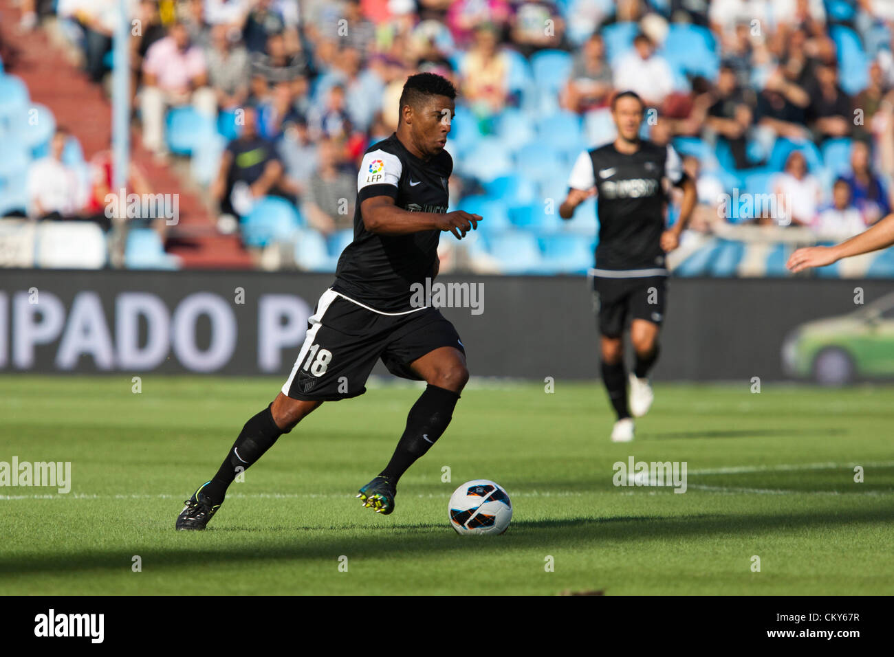01.09.2012. Saragozza, Spagna, Real Zaragoza 0 - 1 Malaga's Eliseu in azione durante il campionato spagnolo partita giocata tra il Real Zaragoza e Malaga presso La Romareda Stadium.. Foto Stock