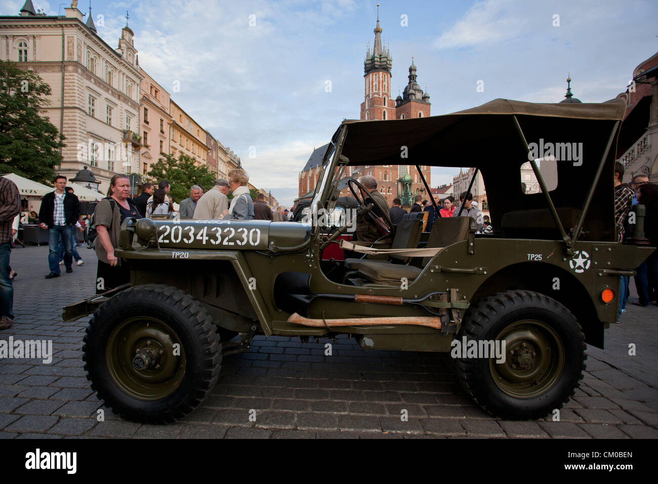 Cracovia, in Polonia. Settembre 07, 2012. Cracow Polonia - Vintage e classic cars mostra sulla piazza principale. Foto Stock