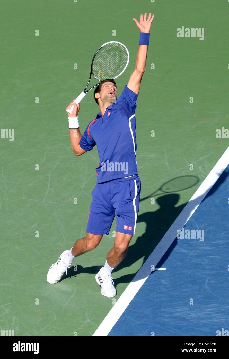 Novak Djokovic di presenze per 2012 U.S. Aprire uomini finali, USTA Billie Jean King National Tennis Center, Lavaggio, NY, 10 settembre 2012. Foto di: Eric Reichbaum/Everett Collection Foto Stock