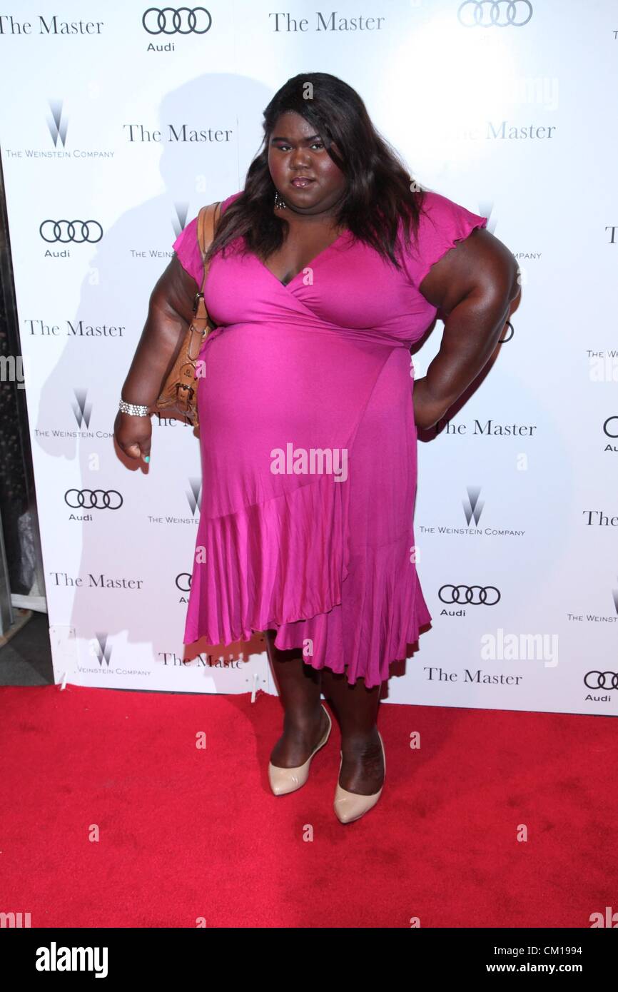 New York, Stati Uniti d'America. 11 settembre 2012. Gabourey Sidibe presso gli arrivi per il MASTER Premiere, Ziegfeld Theatre di New York, NY Settembre 11, 2012. Foto di: Andres Otero/Everett raccolta/Alamy Live News Foto Stock