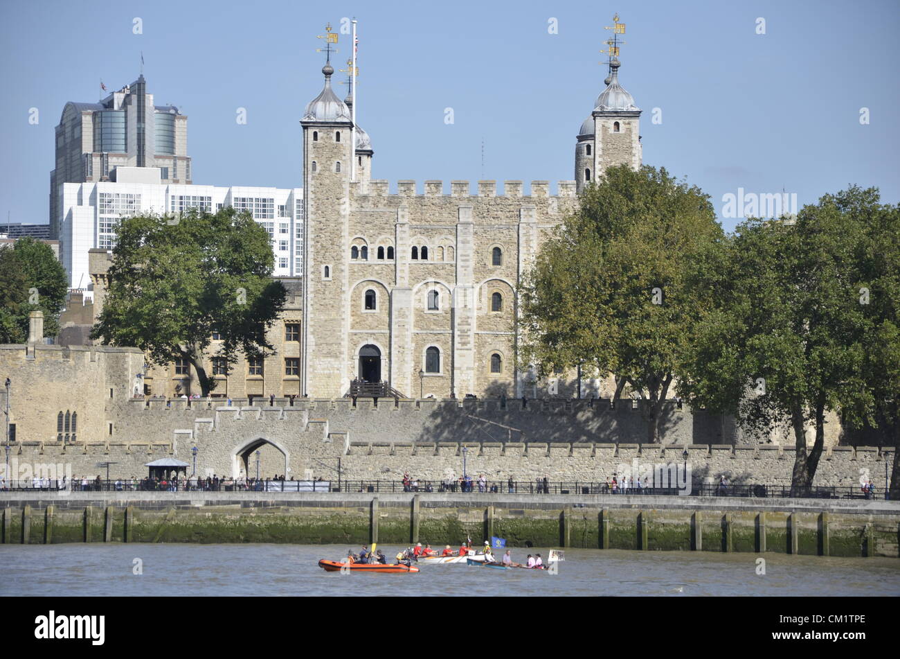 Il grande fiume gara è un annuale gara di canottaggio a Londra il fiume Tamigi, talvolta noto come London's River Marathon. Il corso è una estenuante 21 miglia. La gara sarà in esecuzione a monte del Docklands Foto Stock