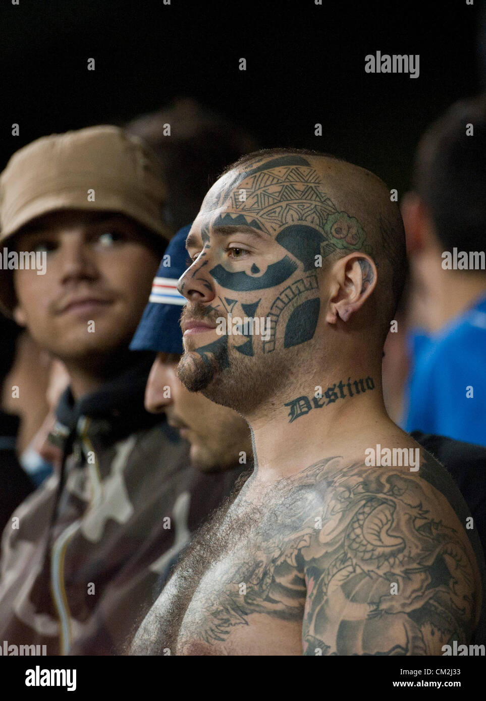 20.09.2012 Londra, Inghilterra. I fans italiani durante l'Europa League Gruppo J match tra Tottenham Hotspur e SS Lazio a Stadio White Hart Lane. Foto Stock