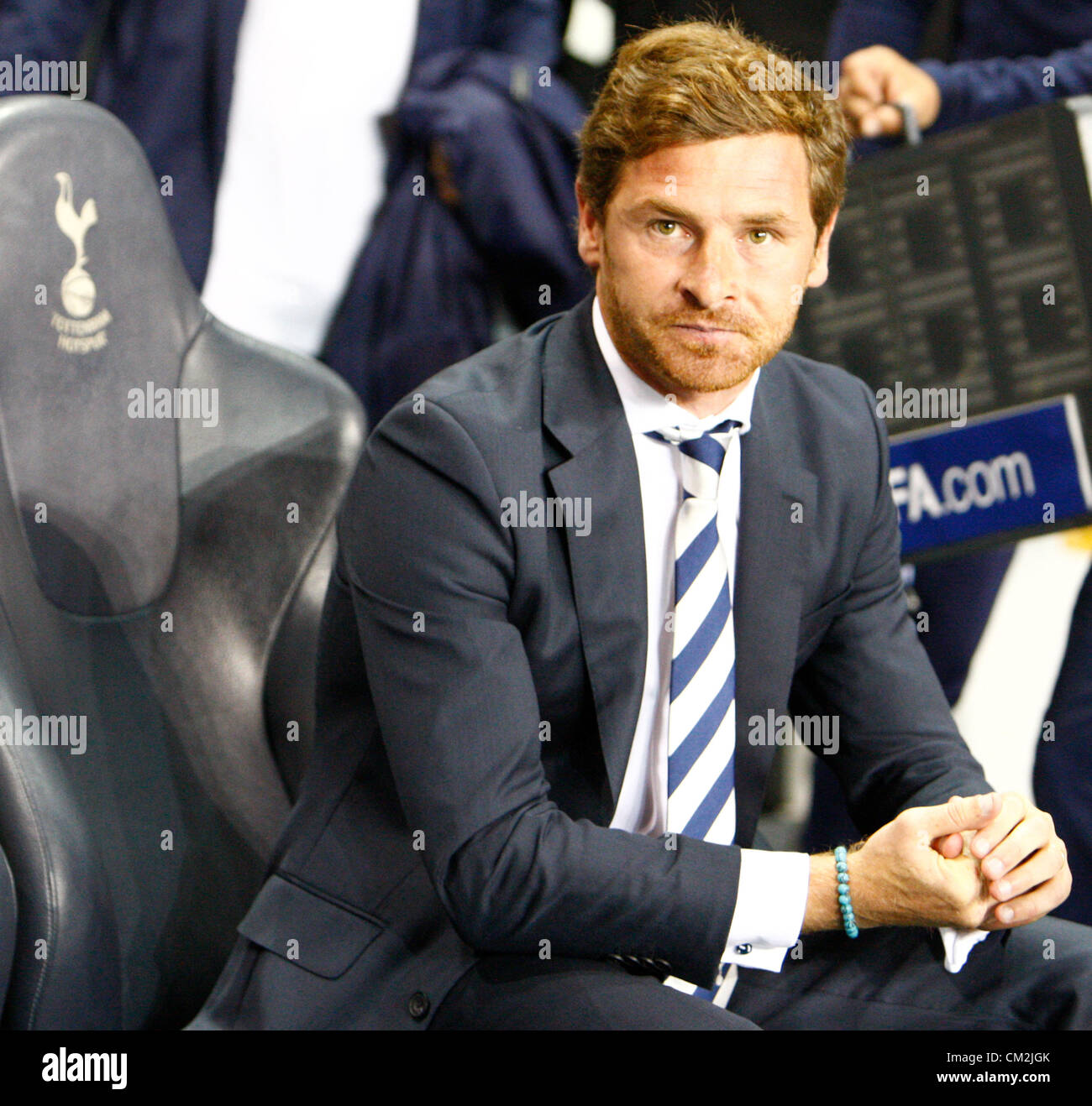 20.09.2012 Londra, Inghilterra: Andre Villas-Boas Manager del Tottenham Hotspur in azione durante l'Europa League Gruppo J match tra Tottenham Hotspur e SS Lazio a Stadio White Hart Lane Foto Stock