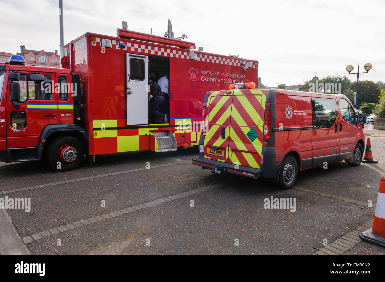 Bangor, County Down. 23/09/2012 - Irlanda del Nord il fuoco e il servizio di soccorso centro di comando e controllo. Foto Stock