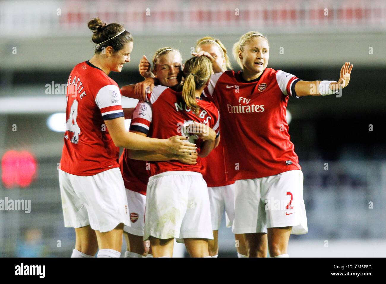 Arsenal ladies team gruppo (Arsenale), 26 settembre 2012 - Calcio : femminile UEFA Champions League match tra FC Barcelona Femenino 0-3 Arsenal onorevoli a Mini Estadi a Barcellona, Spagna. (Foto di D.Nakashima/AFLO) Foto Stock