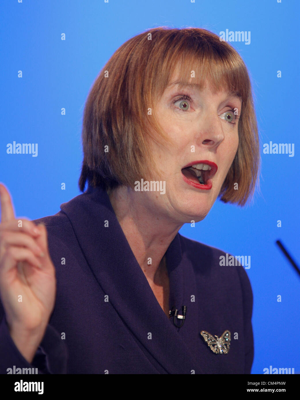 HARRIET HARMAN MP OMBRA VICE PRIMO MINISTRO 04 ottobre 2012 Manchester Central Manchester Inghilterra England Foto Stock