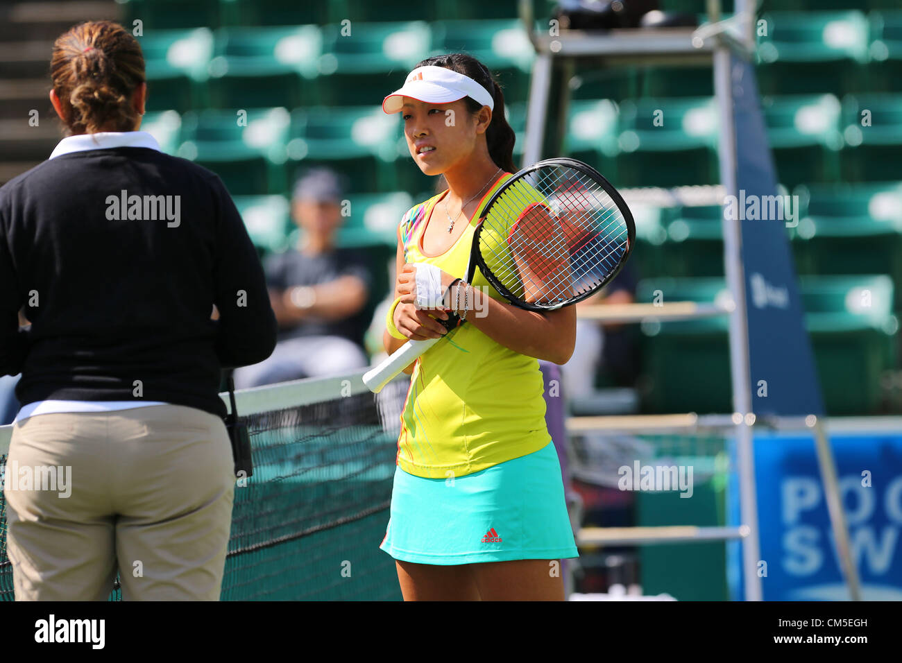 Ayumi MORITA (JPN), 8 ottobre 2012 - Tennis : Giappone HP Open Femminile Tennis 2012, Donne Singoli Primo turno corrispondono a Utsubo Tennis Center, Osaka, Giappone. (Foto di Akihiro Sugimoto/AFLO SPORT) [1080] Foto Stock