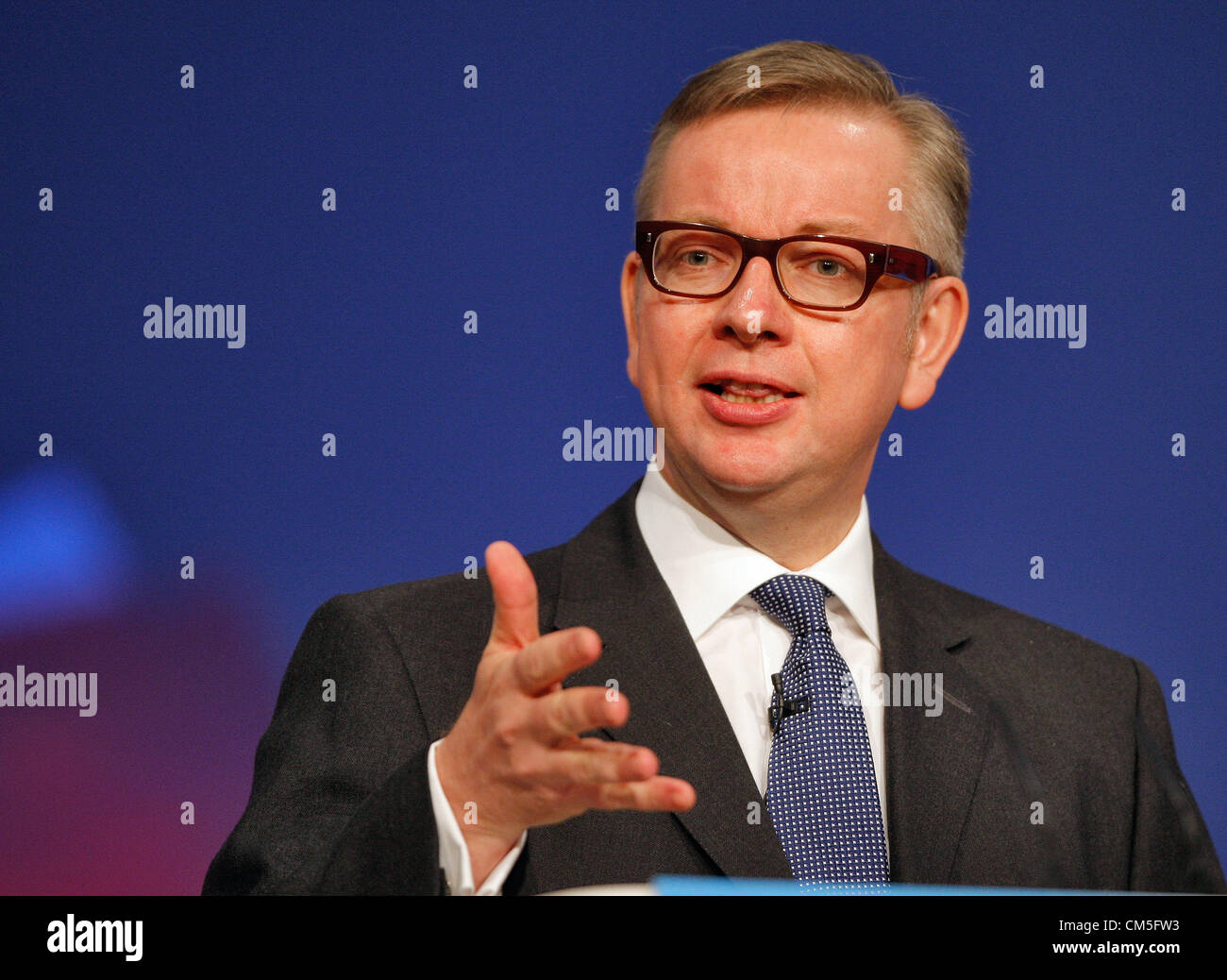 MICHAEL GOVE ISTRUZIONE SEGRETARIO 09 ottobre 2012 CPI BIRMINGHAM INGHILTERRA Foto Stock