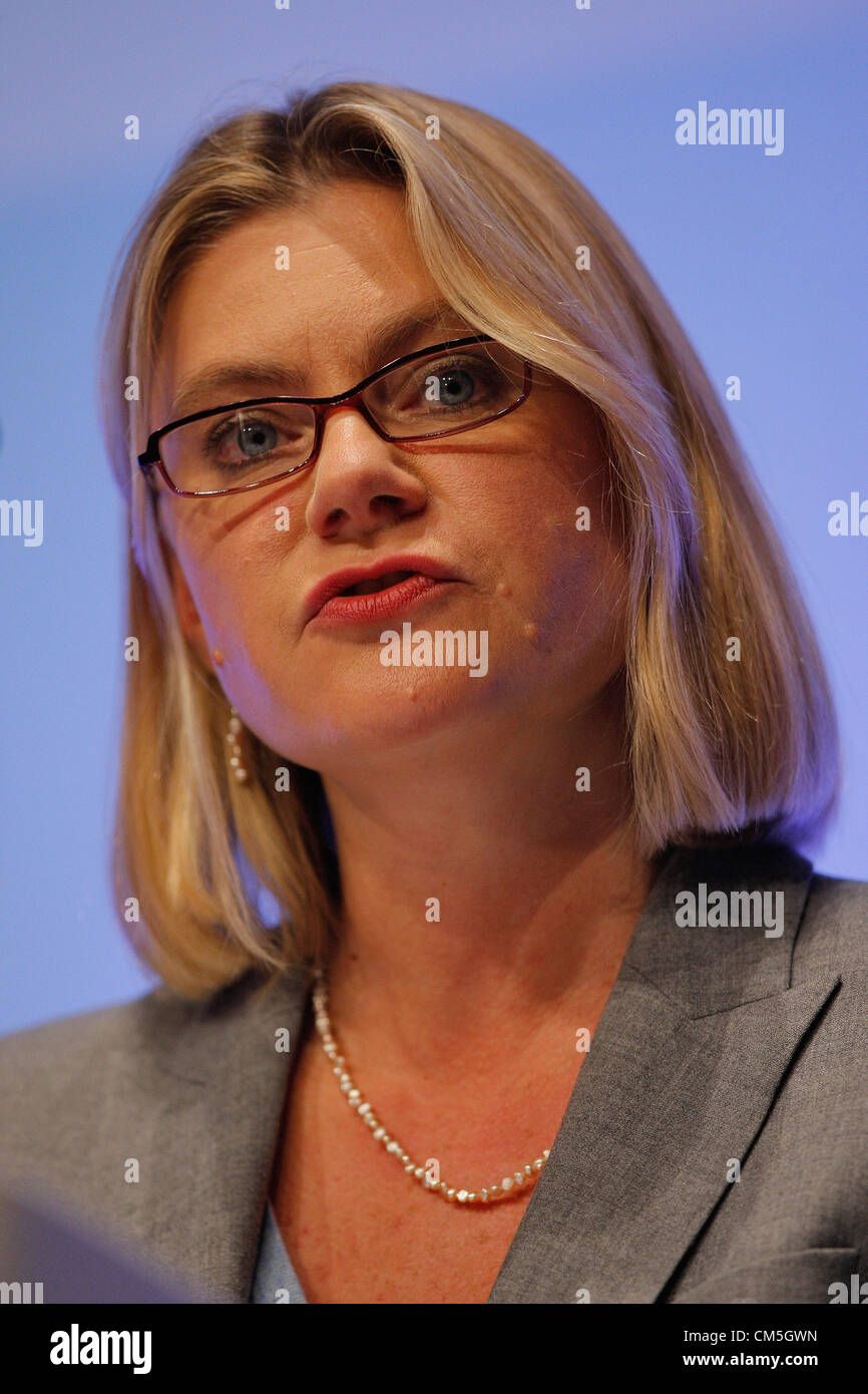 JUSTINE GREENING MP INTERNATIONAL DEVELOPMENT SECR 09 ottobre 2012 CPI BIRMINGHAM INGHILTERRA Foto Stock