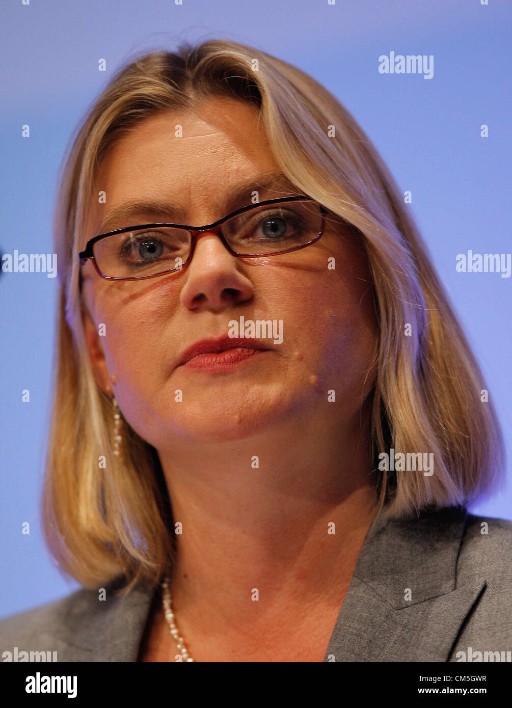 JUSTINE GREENING MP INTERNATIONAL DEVELOPMENT SECR 09 ottobre 2012 CPI BIRMINGHAM INGHILTERRA Foto Stock