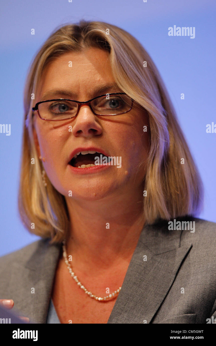JUSTINE GREENING MP INTERNATIONAL DEVELOPMENT SECR 09 ottobre 2012 CPI BIRMINGHAM INGHILTERRA Foto Stock