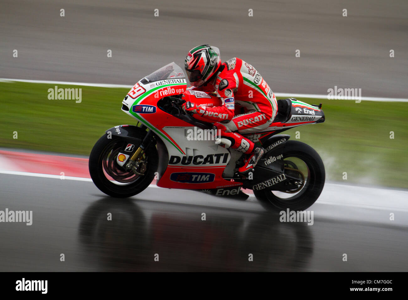 Sepang International Circuit (SIC), Malaysia, Ott 21, 2012. Il pilota della MotoGP Nicky Hayden durante il 2012 Malaysian Motorcycle Grand Prix. Foto Stock