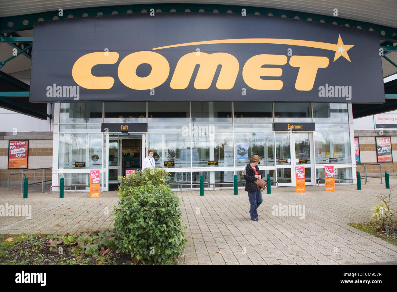 Ipswich, Suffolk. 1 novembre 2012 Comet store a Anglia Retail Park, Ipswich, Inghilterra alcuni 250 negozi che impiega 6.500 Foto Stock