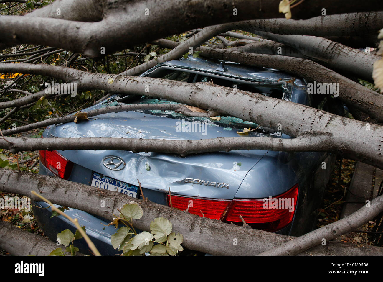 Ottobre,31st, New York, NY, STATI UNITI D'AMERICA : danni causati dall'uragano Sandy in Lower Manhattan. Foto Stock