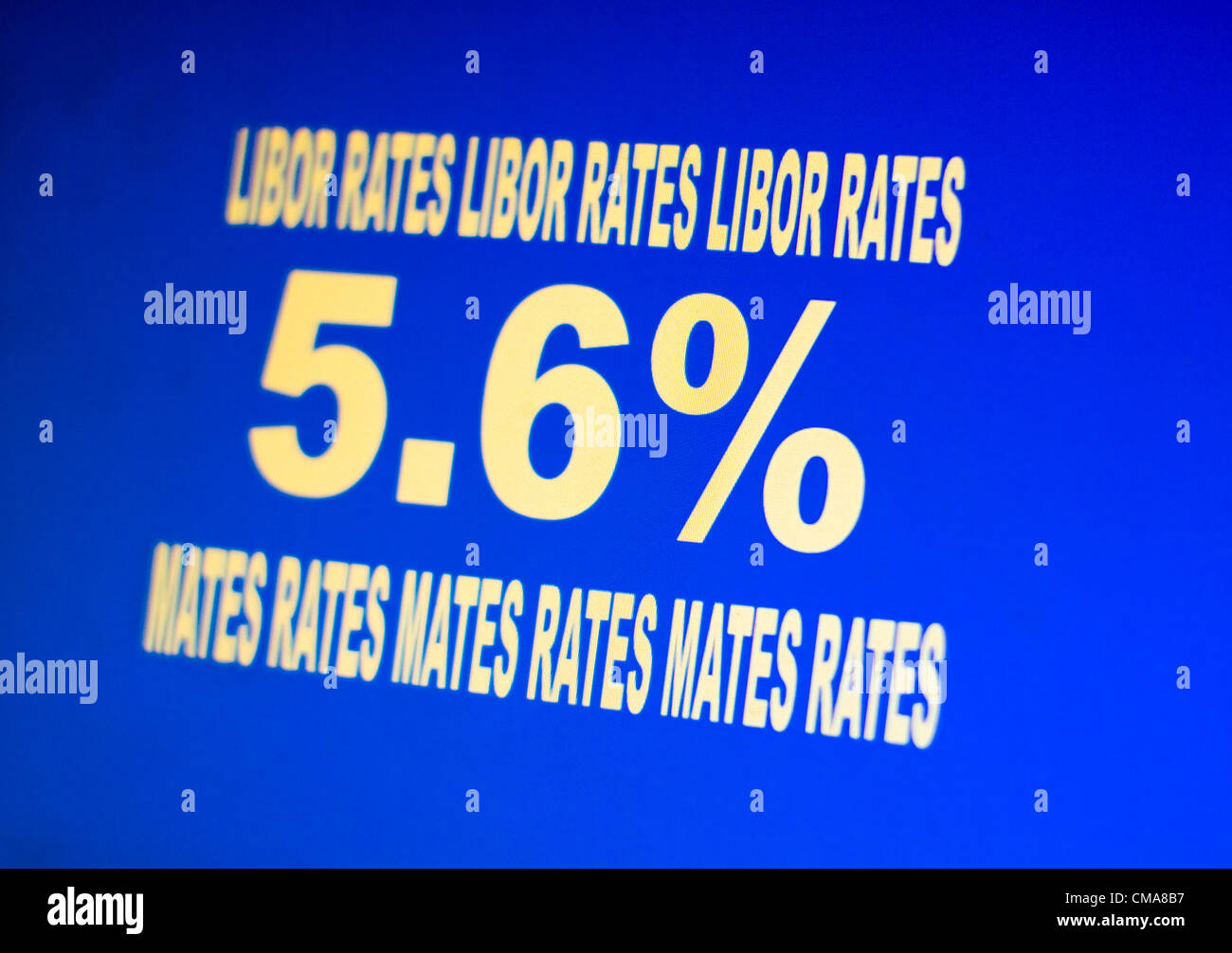 Deriso fino email suggerendo che il Libor tassi di interesse può essere impostato come richiesto.(Si accoppia le tariffe) Foto Stock
