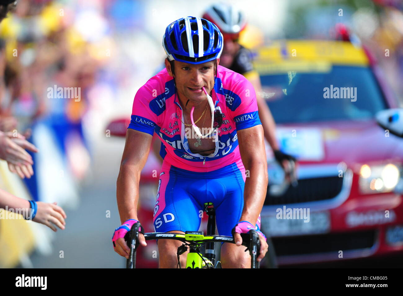 11.07.2012. Macon a Bellegarde sur Valserine Francia, fase 11. Lampre - Isd 2012, Scarponi Michele, Bellegarde sur Valserine Foto Stock