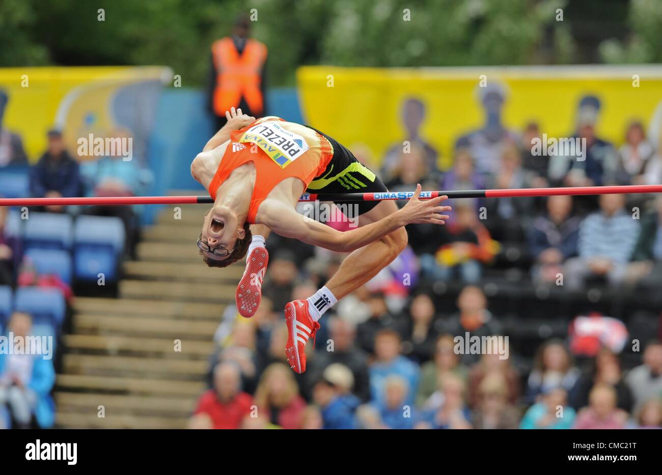 14.07.2012 Londra Inghilterra Mens Salto in alto, Rozle Prezelj in azione durante la Aviva Grand Prix al Crystal Palace Stadium. Foto Stock