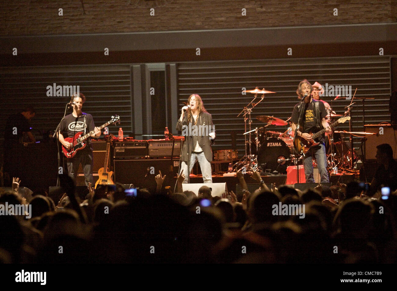 BOLOGNA, Italia - Lug 15: Patty Smith [cantante internazionale], eseguire per le memorie di Ustica le sue vittime (famoso crash aereo), a Bologna, Italia il Lug 15, 2012. Foto Stock