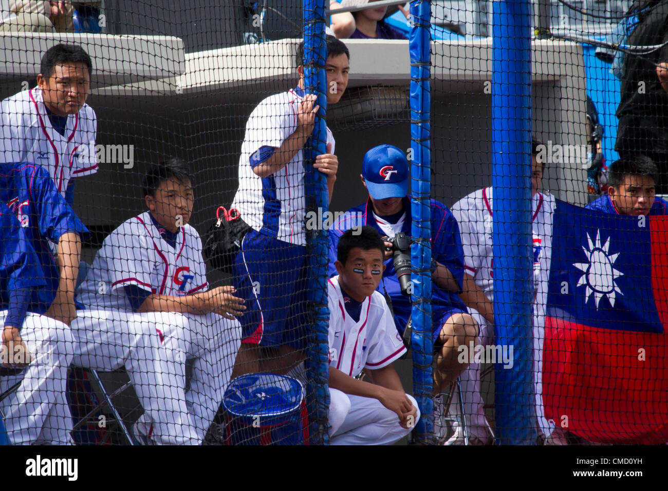 HAARLEM, PAESI BASSI, 20/07/2012. Team Taipei Cinese nella loro scavato a Haarlem Baseball Week 2012. Foto Stock